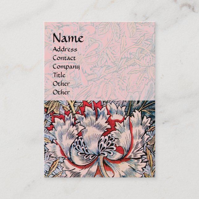 HONEYSUCKLE ,pink red white brown Business Card (Front)
