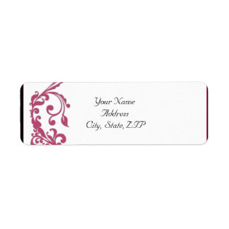 Honeysuckle Pink Rounded Corner Return Address Label