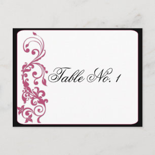 Honeysuckle Pink Rounded Corner Table Number