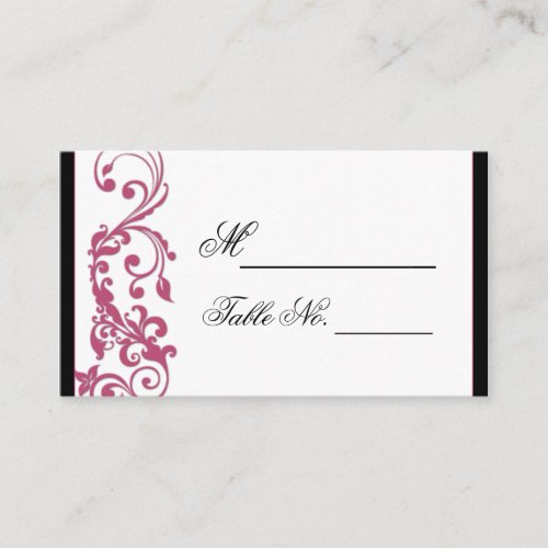 Honeysuckle Pink Rounded Corner Wedding Place Card Business Card Templates