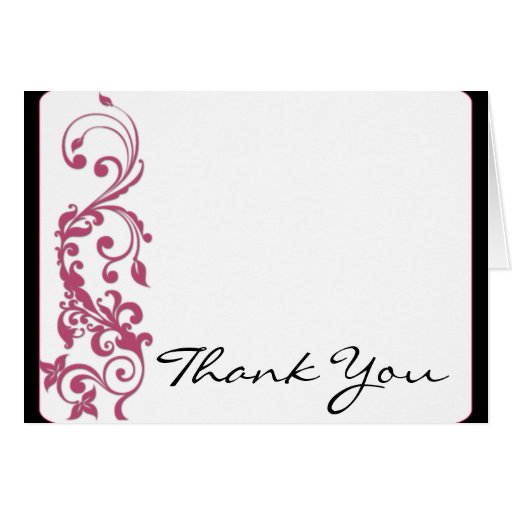 Honeysuckle Pink Rounded Corner Wedding Thank You Card | Zazzle