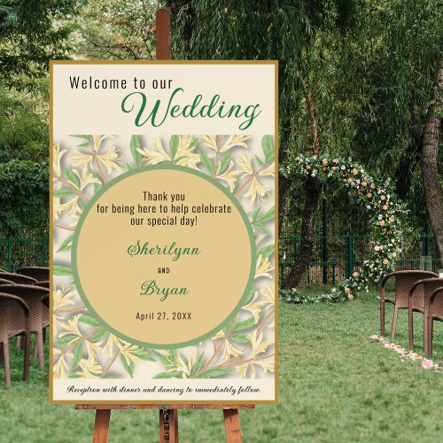 Honeysuckle Wedding Welcome Sign