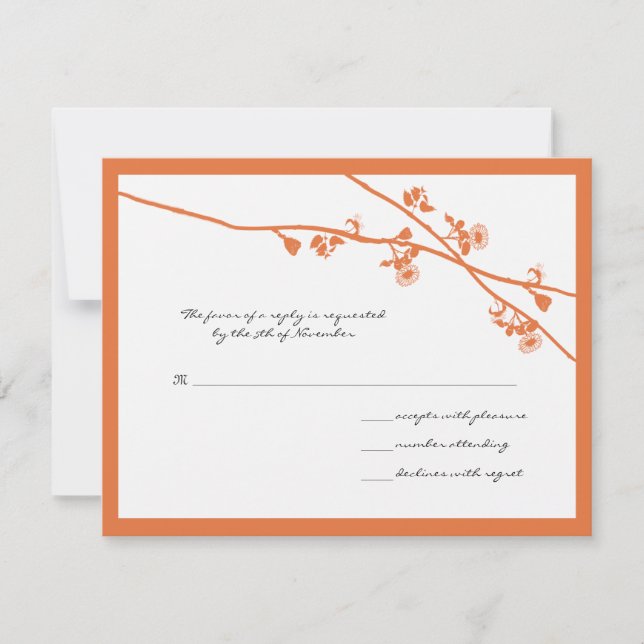 Honeysuckle Wild Flower Branches Wedding RSVP Card (Front)