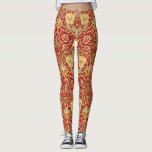 Honeysuckle William Morris Leggings<br><div class="desc">Wearable art!  Strawberry Thief on a black background.  (1895–1896) by William Morris. Thanks to www.rawpixel.com</div>