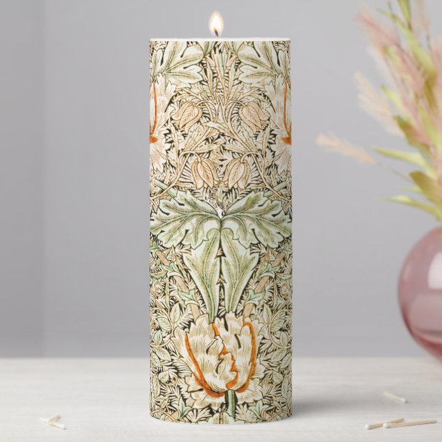 Honeysuckle, William Morris Pillar Candle (In Situ)