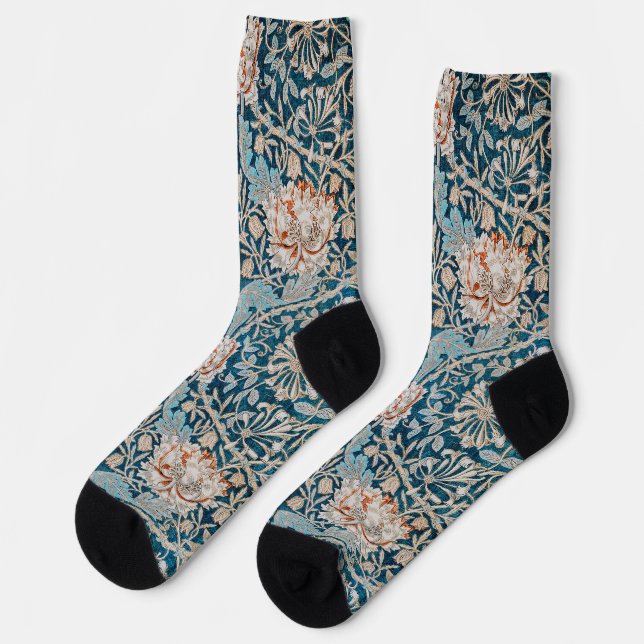Honeysuckle, William Morris Socks (Left)