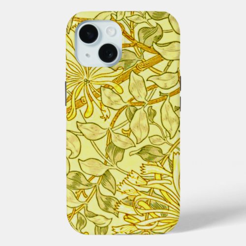 Honeysuckle Yellow by William Morris iPhone 15 Case