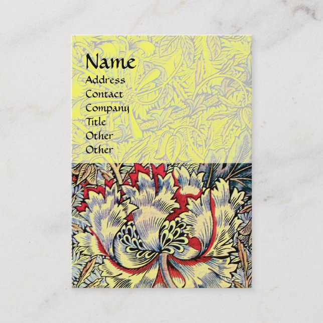 HONEYSUCKLE ,yellow,pink red white brown Business Card (Front)
