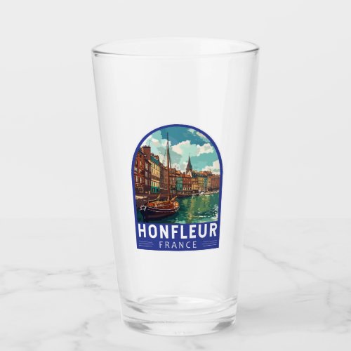 Honfleur France Travel Art Vintage Glass