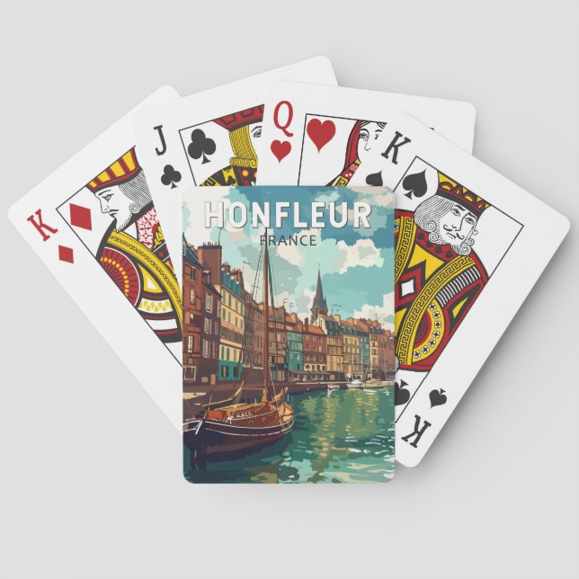 Honfleur France Travel Art Vintage Poker Cards (Back)
