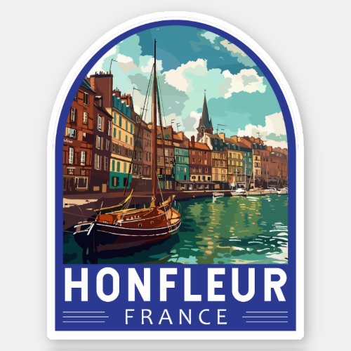 Honfleur France Travel Art Vintage Sticker