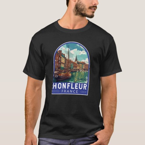 Honfleur France Travel Art Vintage T_Shirt
