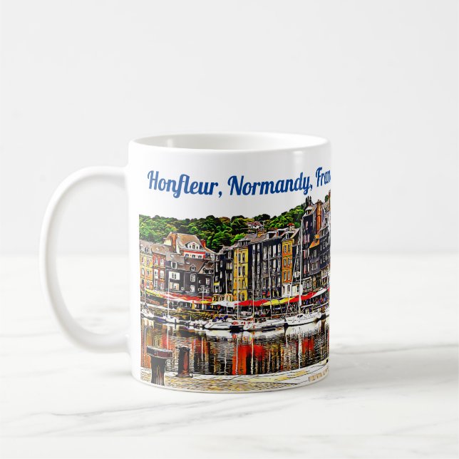 Honfleur harbor in Normandy, France. Coffee Mug (Left)