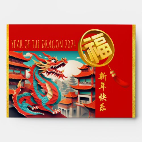 Hong Bao Red Envelope Chinese New Year Dragon E3
