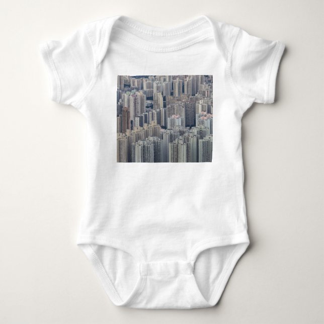 Hong Kong Apartment Building Pattern Baby Bodysuit (Front)