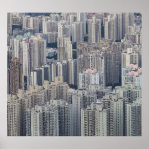 Hong Kong Apartment Building Pattern Poster