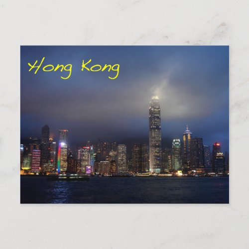 Hong Kong at Night Postcard