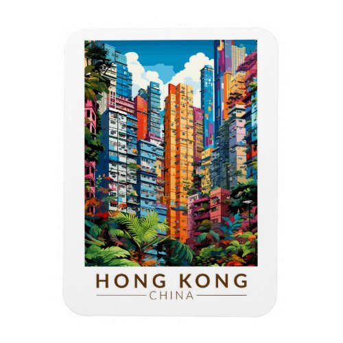 Hong Kong China Apartments Travel Art Vintage Magnet