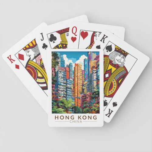 Hong Kong China Apartments Travel Art Vintage Poker Cards