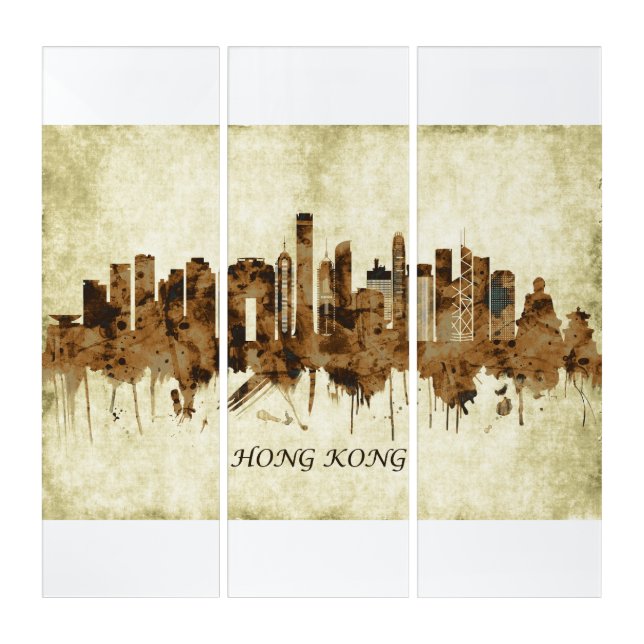 Hong Kong China Cityscape Triptych (Front)