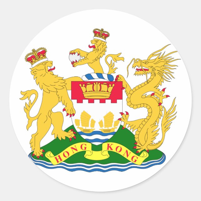 Hong Kong , China Classic Round Sticker (Front)