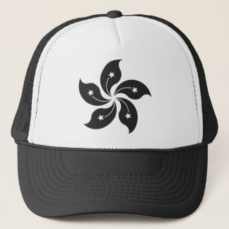 Hong Kong China Flag - Black Trucker Hat