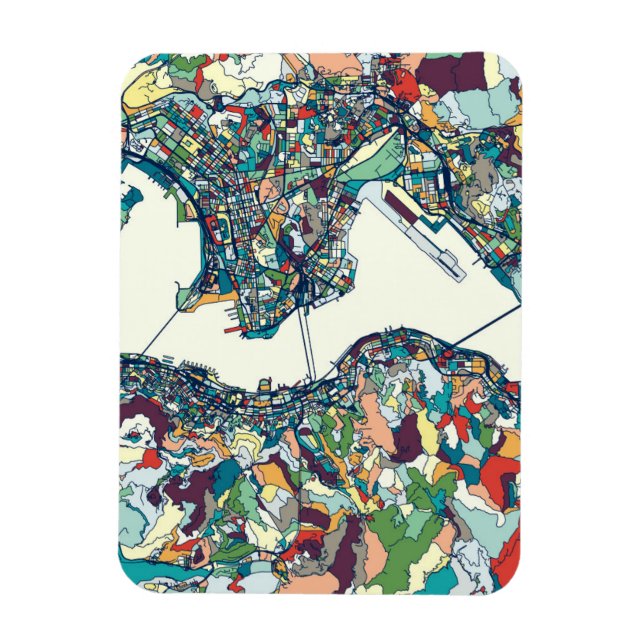 Hong Kong, China Map Magnet (Vertical)