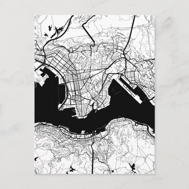 Hong Kong China Map Postcard (Front)