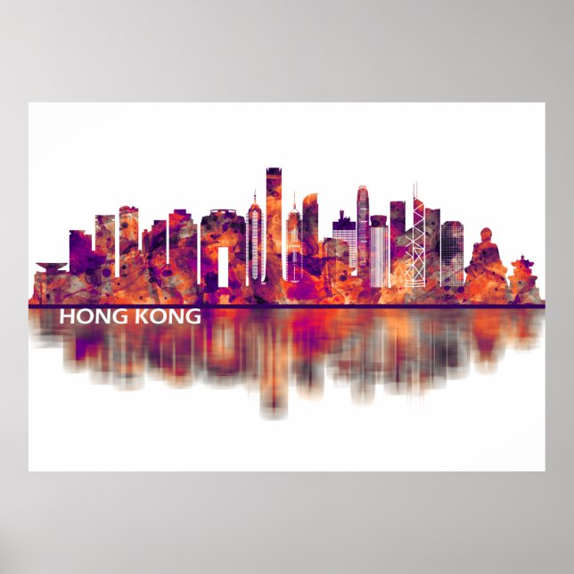 Hong Kong China Skyline Poster (Front)