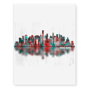 Hong Kong China Skyline Temporary Tattoos