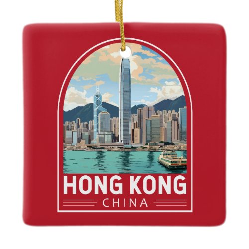 Hong Kong China Travel Art Vintage Ceramic Ornament