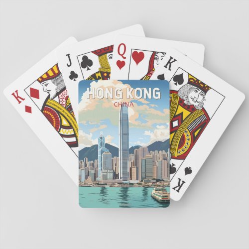Hong Kong China Travel Art Vintage Playing Cards