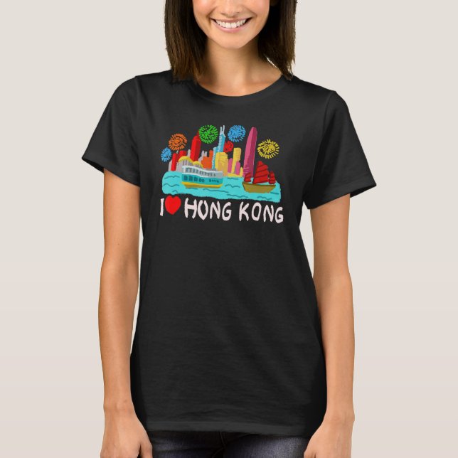 Hong Kong City China souvenir  for men women 6 T-Shirt (Front)