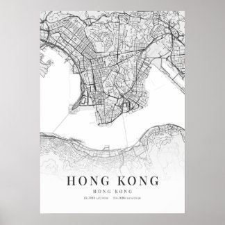 Hong Kong City Map Poster