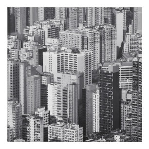 Hong Kong Cityscape: Urban Scene 2015 Faux Canvas Print