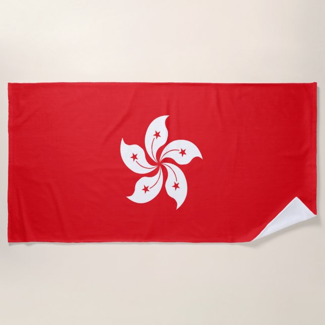 Hong Kong flag Beach Towel (Front)