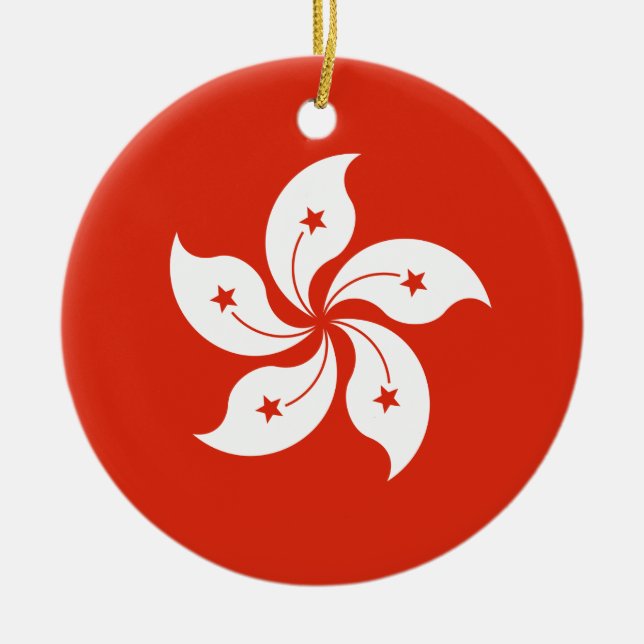 Hong Kong Flag Ceramic Ornament (Front)