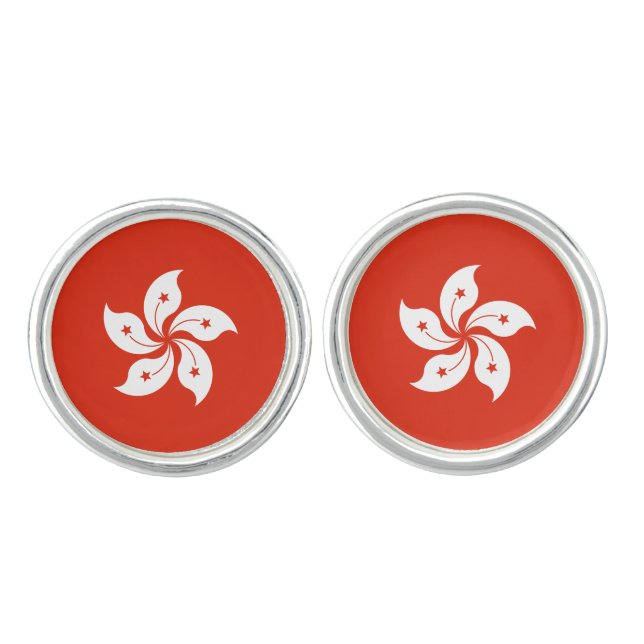 Hong Kong Flag Cufflinks (Front)