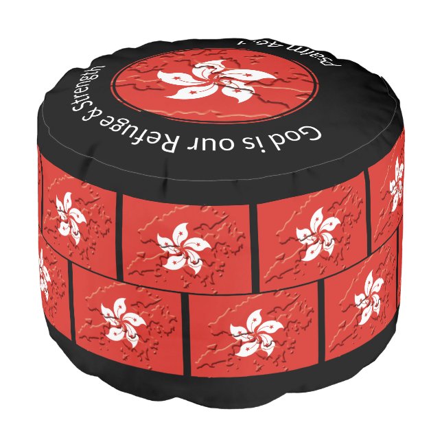 HONG KONG FLAG Custom Photo Pouf (Angled Front)