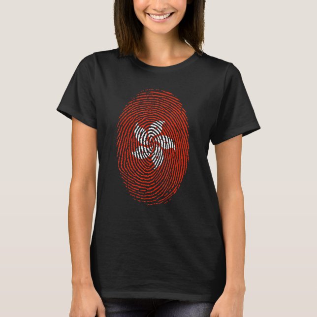 Hong Kong Flag Dna Fingerprint Men Women Kids T-Shirt (Front)