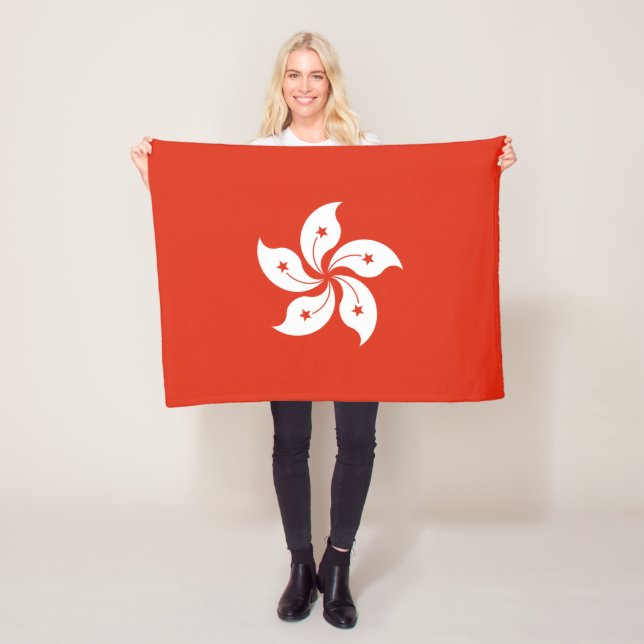 Hong Kong Flag Fleece Blanket (In Situ)