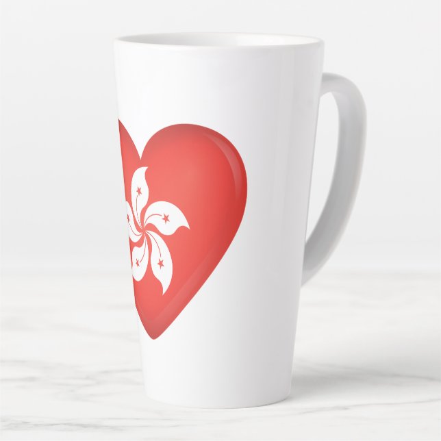 Hong Kong Flag Heart Latte Mug (Right Angle)