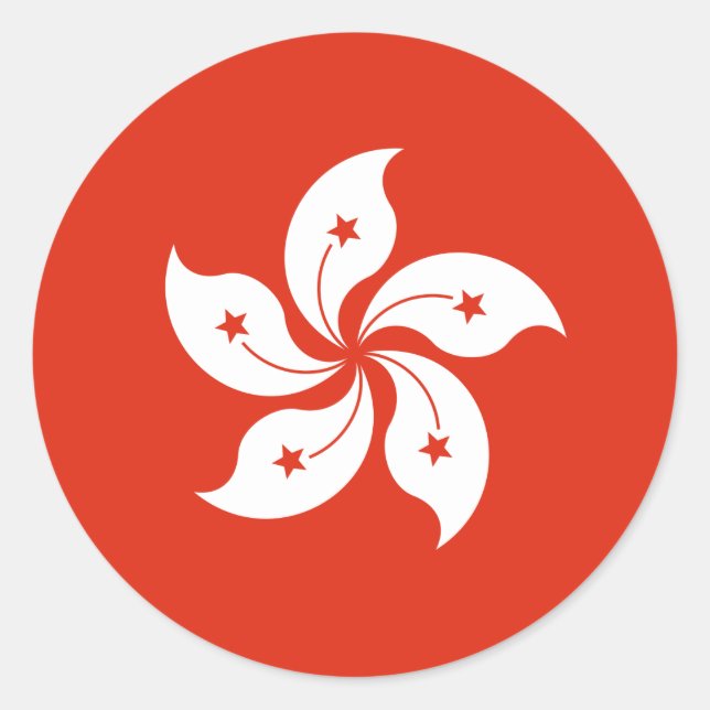 Hong Kong Flag HK Classic Round Sticker (Front)