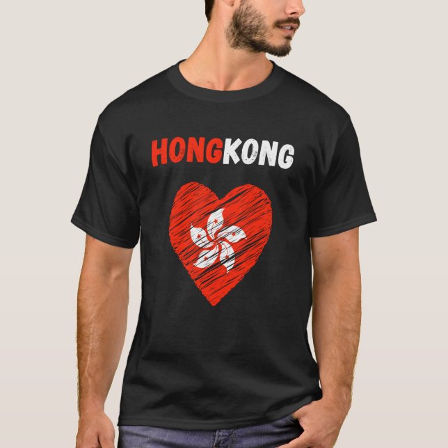 Hong Kong Flag Holiday Hong Kong Heart Hongkonger  T-Shirt (Front)