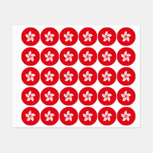 Hong Kong flag Labels