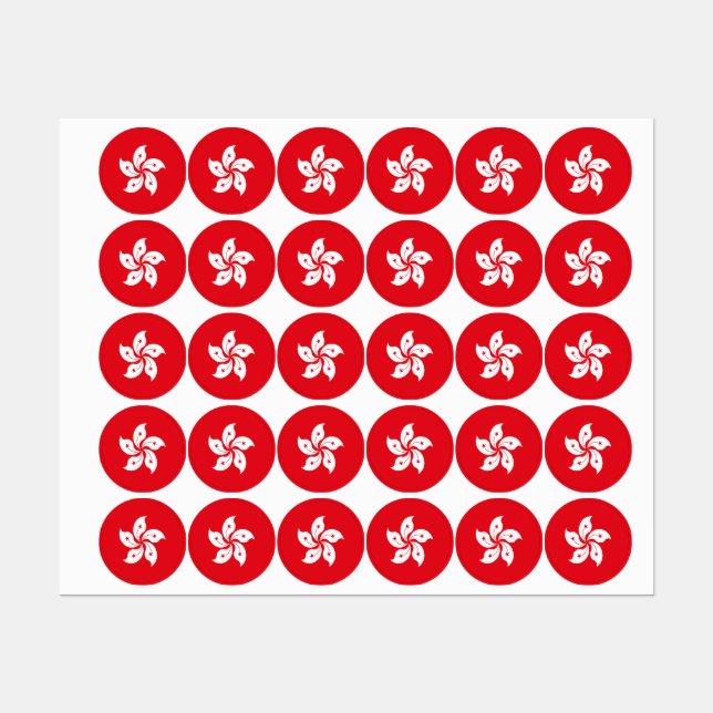 Hong Kong flag Labels (Sheet)