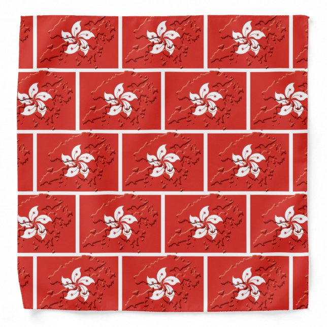 HONG KONG Flag Map Bandana (Front)