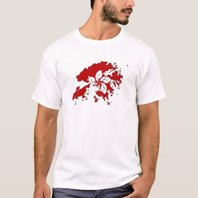 Hong Kong Flag Map full size T-Shirt (Front)