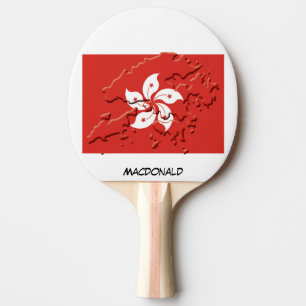 HONG KONG FLAG & MAP Personalized Ping Pong Paddle