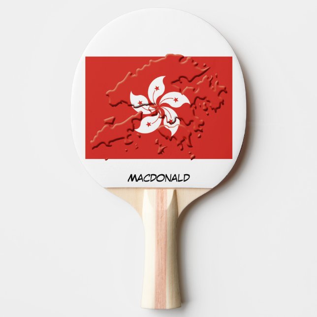 HONG KONG FLAG & MAP Personalized Ping Pong Paddle (Front)